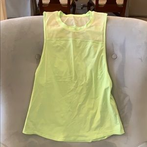 Lulu lemon lime green mesh muscle tank